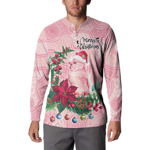 Watercolor Pink Galah Flowers Button Sweatshirt Australia Christmas Vibes - Aussie Hoodie