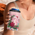 Watercolor Pink Galah Flowers 4 in 1 Can Cooler Tumbler Australia Christmas Vibes - Aussie Hoodie