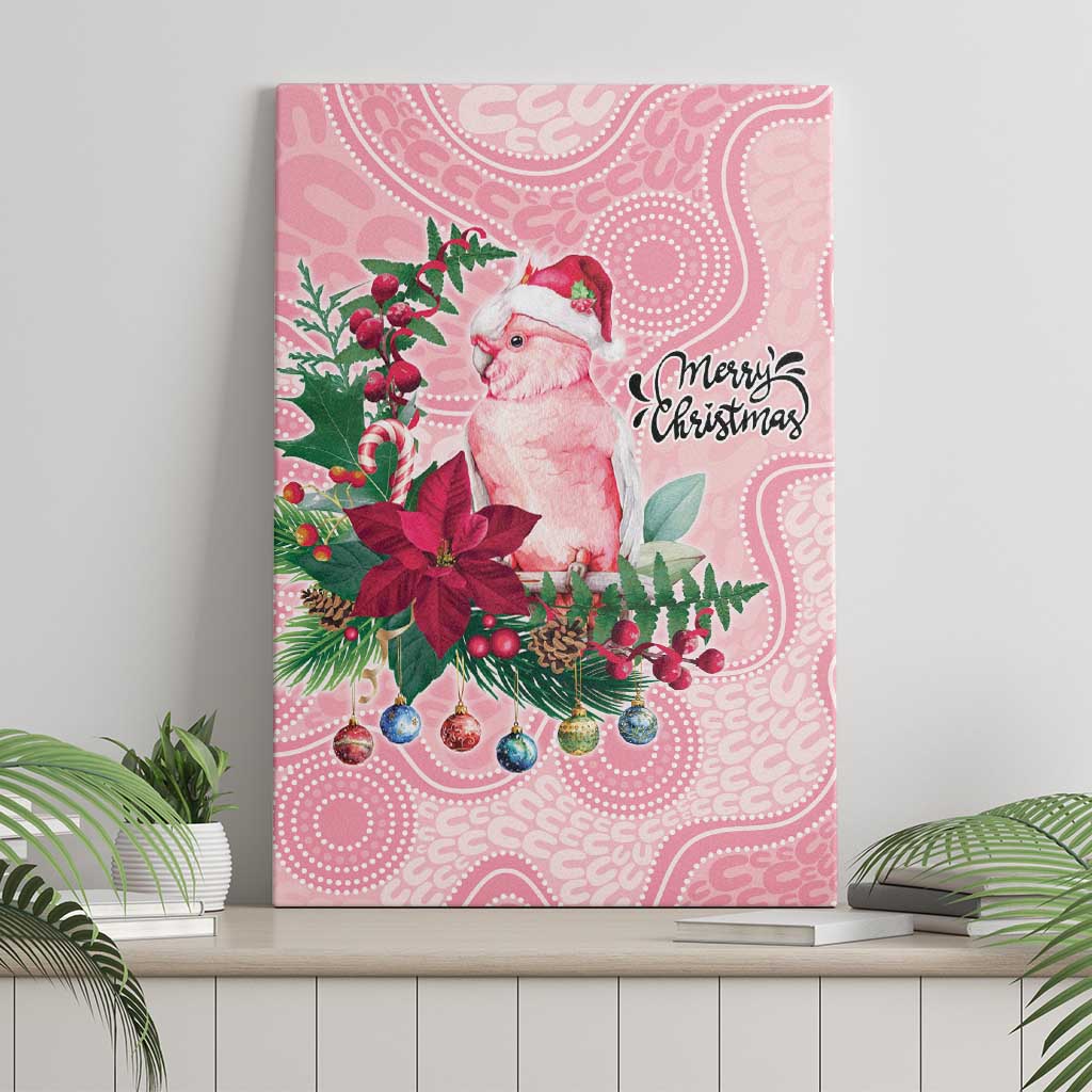 Watercolor Pink Galah Flowers Canvas Wall Art Australia Christmas Vibes - Aussie Hoodie