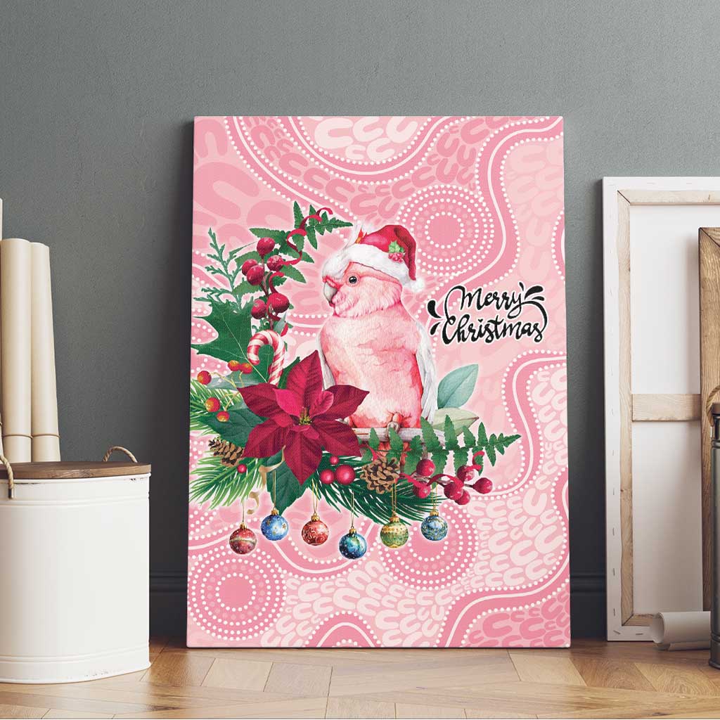 Watercolor Pink Galah Flowers Canvas Wall Art Australia Christmas Vibes - Aussie Hoodie