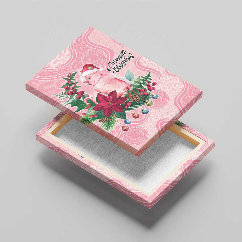 Watercolor Pink Galah Flowers Canvas Wall Art Australia Christmas Vibes - Aussie Hoodie