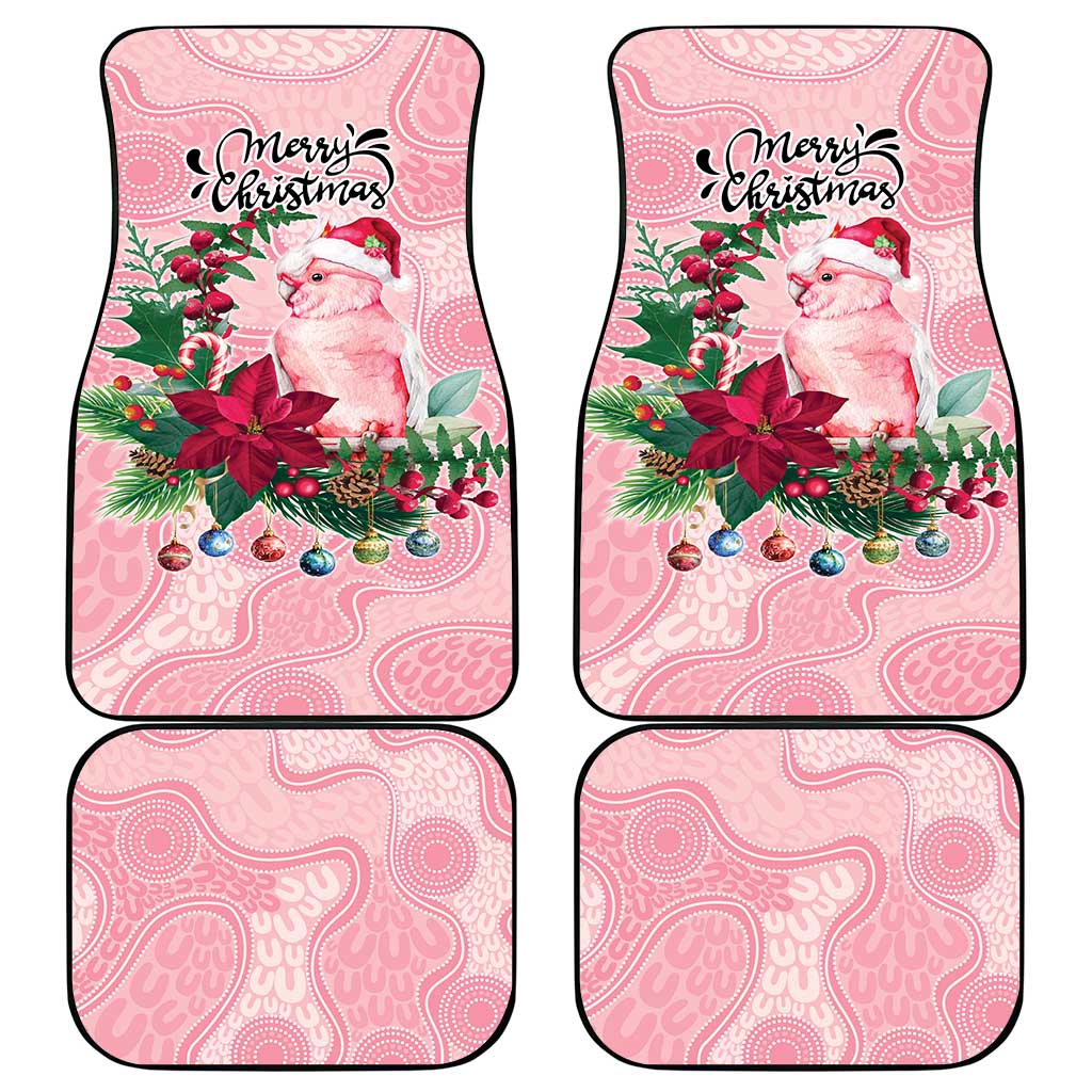 Watercolor Pink Galah Flowers Car Mats Australia Christmas Vibes - Aussie Hoodie