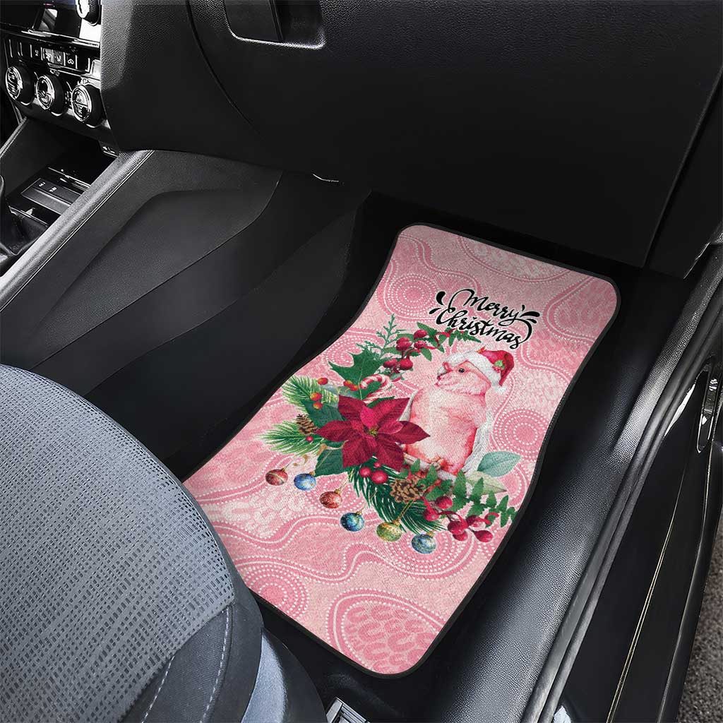 Watercolor Pink Galah Flowers Car Mats Australia Christmas Vibes - Aussie Hoodie