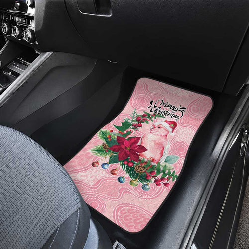 Watercolor Pink Galah Flowers Car Mats Australia Christmas Vibes - Aussie Hoodie