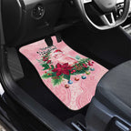 Watercolor Pink Galah Flowers Car Mats Australia Christmas Vibes - Aussie Hoodie