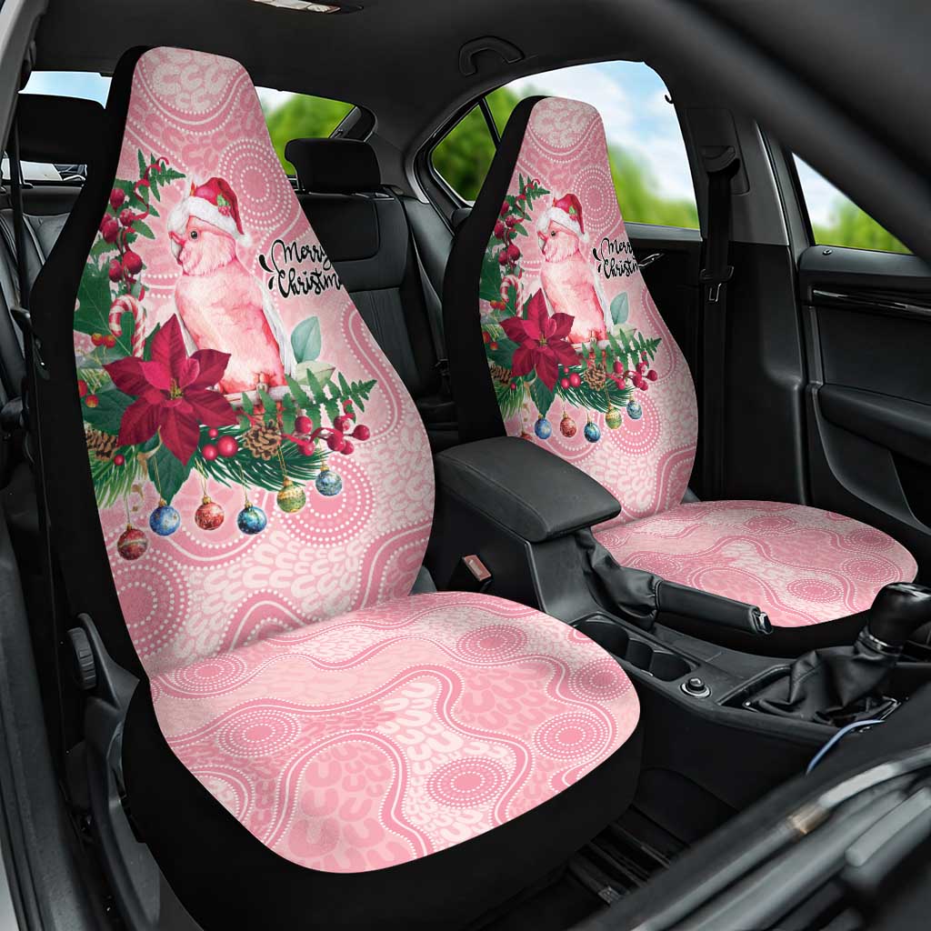 Watercolor Pink Galah Flowers Car Seat Cover Australia Christmas Vibes - Aussie Hoodie