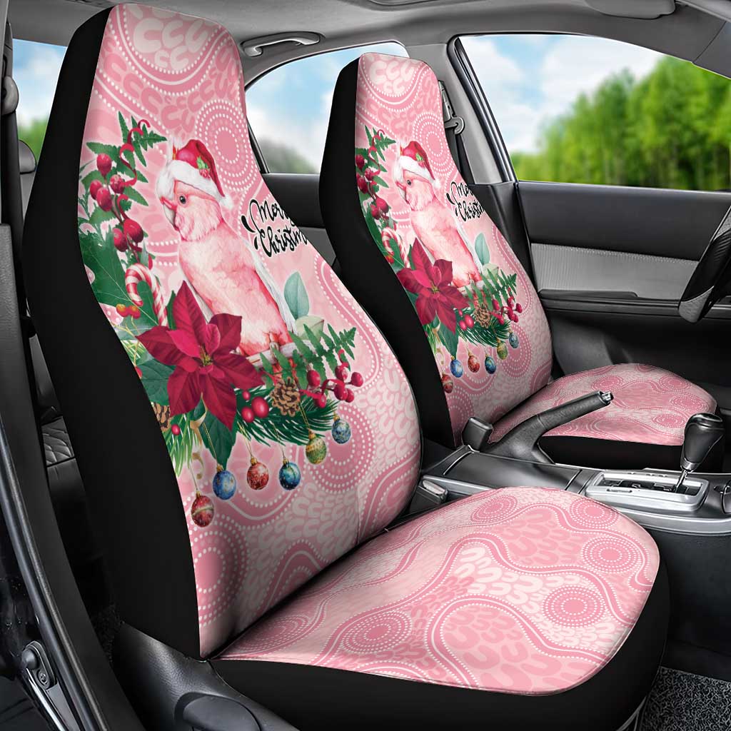 Watercolor Pink Galah Flowers Car Seat Cover Australia Christmas Vibes - Aussie Hoodie