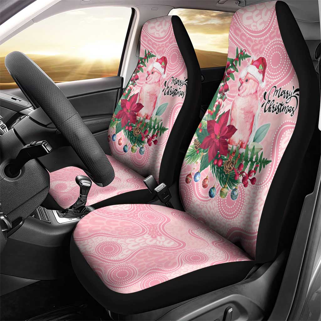 Watercolor Pink Galah Flowers Car Seat Cover Australia Christmas Vibes - Aussie Hoodie
