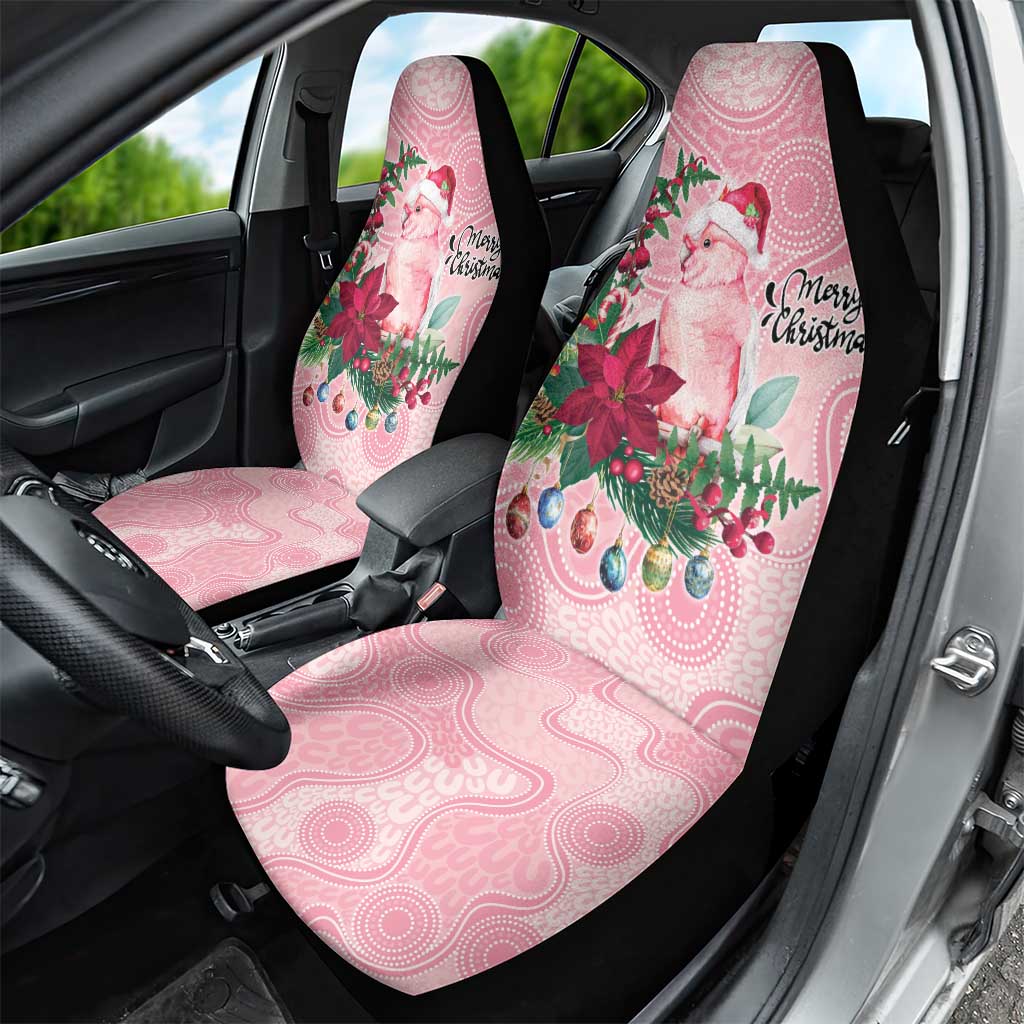 Watercolor Pink Galah Flowers Car Seat Cover Australia Christmas Vibes - Aussie Hoodie