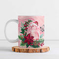 Watercolor Pink Galah Flowers Ceramic Mug Australia Christmas Vibes - Aussie Hoodie