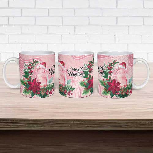 Watercolor Pink Galah Flowers Ceramic Mug Australia Christmas Vibes - Aussie Hoodie