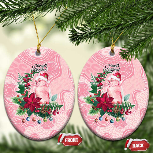 Watercolor Pink Galah Flowers Ceramic Ornament Australia Christmas Vibes - Aussie Hoodie