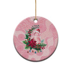 Watercolor Pink Galah Flowers Ceramic Ornament Australia Christmas Vibes - Aussie Hoodie