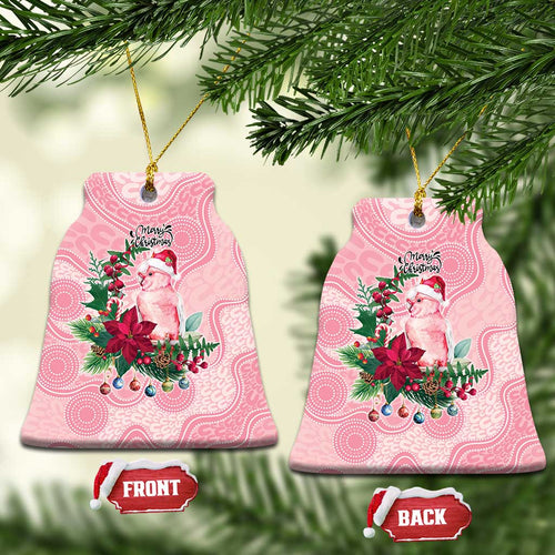 Watercolor Pink Galah Flowers Ceramic Ornament Australia Christmas Vibes - Aussie Hoodie