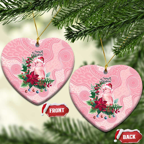 Watercolor Pink Galah Flowers Ceramic Ornament Australia Christmas Vibes - Aussie Hoodie