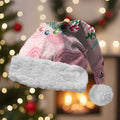 Watercolor Pink Galah Flowers Christmas Santa Hat Australia Christmas Vibes - Aussie Hoodie