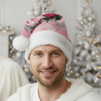 Watercolor Pink Galah Flowers Christmas Santa Hat Australia Christmas Vibes - Aussie Hoodie
