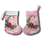 Watercolor Pink Galah Flowers Christmas Stocking Australia Christmas Vibes - Aussie Hoodie