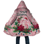 Watercolor Pink Galah Flowers Cloak Australia Christmas Vibes - Aussie Hoodie