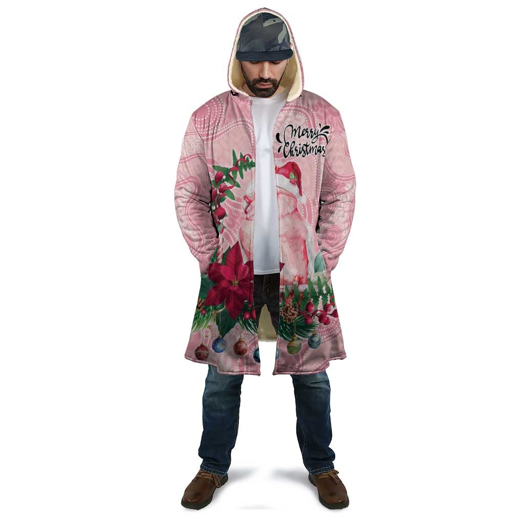 Watercolor Pink Galah Flowers Cloak Australia Christmas Vibes - Aussie Hoodie