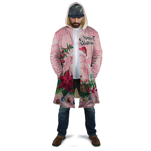 Watercolor Pink Galah Flowers Cloak Australia Christmas Vibes - Aussie Hoodie
