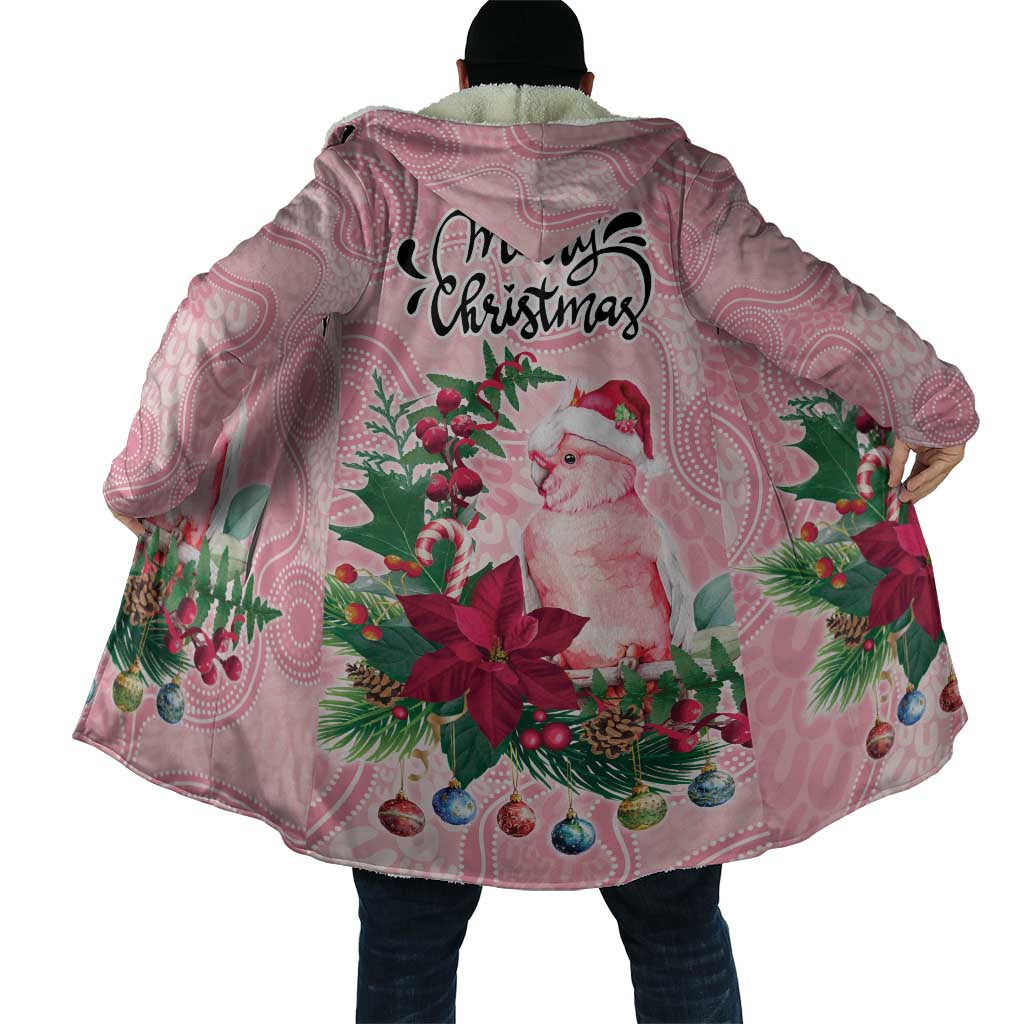 Watercolor Pink Galah Flowers Cloak Australia Christmas Vibes - Aussie Hoodie