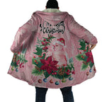 Watercolor Pink Galah Flowers Cloak Australia Christmas Vibes - Aussie Hoodie