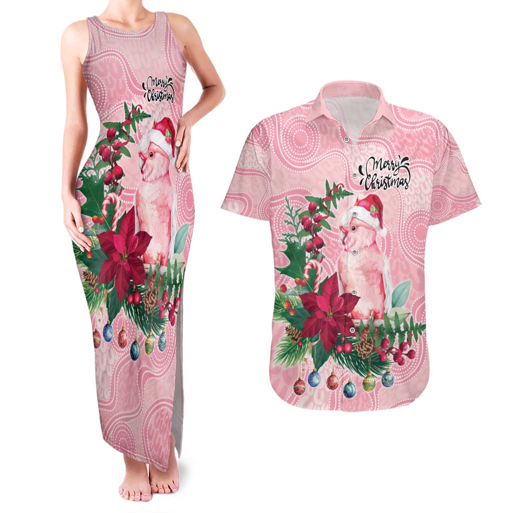 Watercolor Pink Galah Flowers Couples Matching Tank Maxi Dress and Hawaiian Shirt Australia Christmas Vibes - Aussie Hoodie