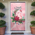 Watercolor Pink Galah Flowers Door Cover Australia Christmas Vibes - Aussie Hoodie