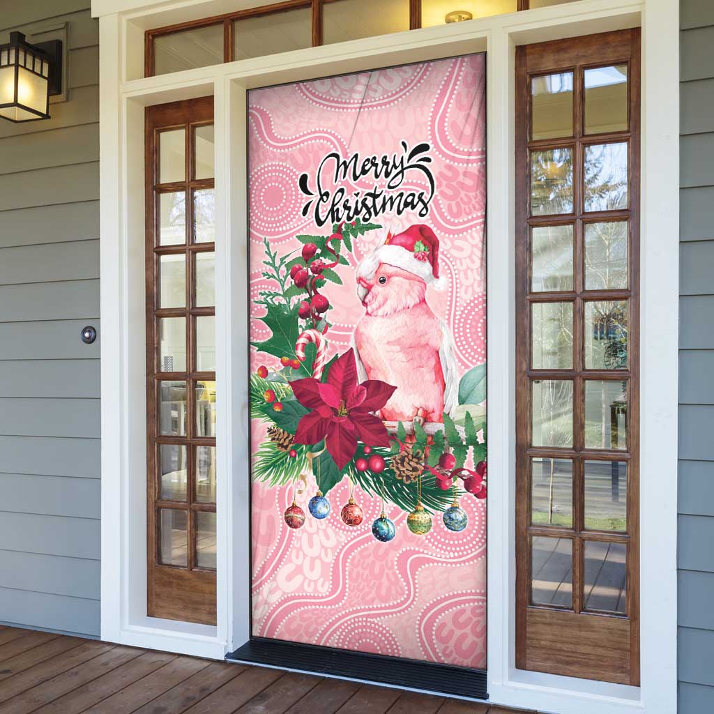 Watercolor Pink Galah Flowers Door Cover Australia Christmas Vibes - Aussie Hoodie