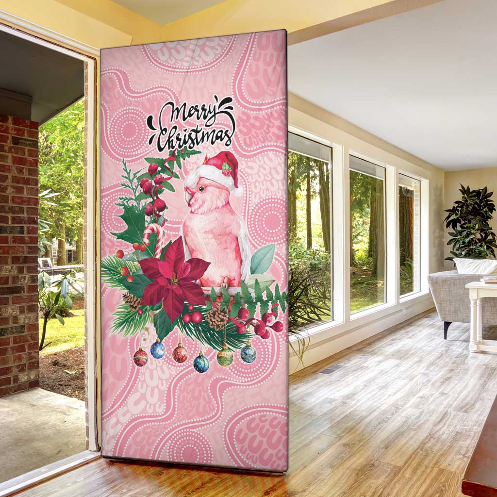 Watercolor Pink Galah Flowers Door Cover Australia Christmas Vibes - Aussie Hoodie