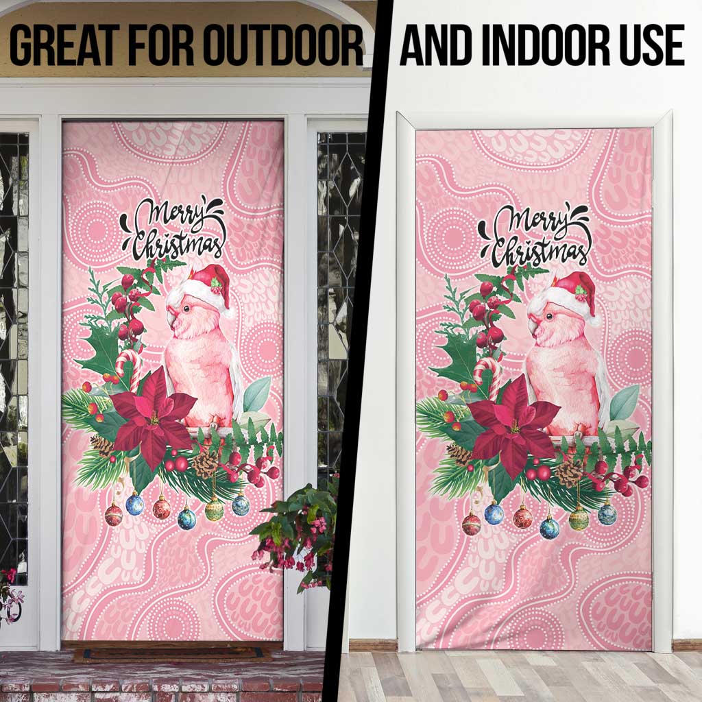 Watercolor Pink Galah Flowers Door Cover Australia Christmas Vibes - Aussie Hoodie