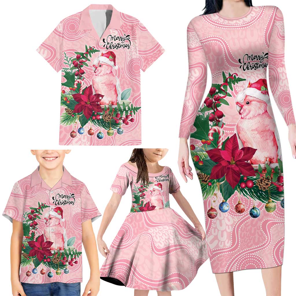 Watercolor Pink Galah Flowers Family Matching Long Sleeve Bodycon Dress and Hawaiian Shirt Australia Christmas Vibes - Aussie Hoodie