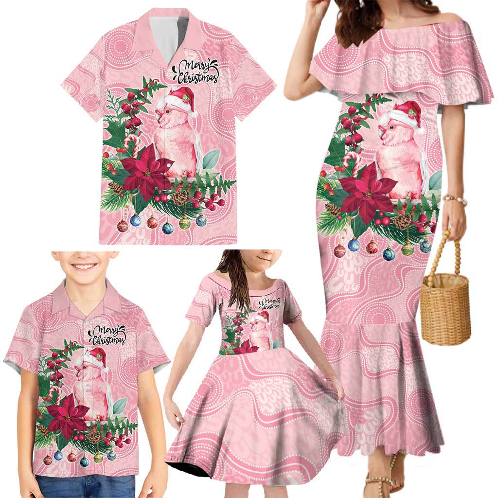 Watercolor Pink Galah Flowers Family Matching Mermaid Dress and Hawaiian Shirt Australia Christmas Vibes - Aussie Hoodie