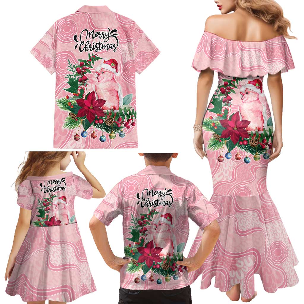 Watercolor Pink Galah Flowers Family Matching Mermaid Dress and Hawaiian Shirt Australia Christmas Vibes - Aussie Hoodie