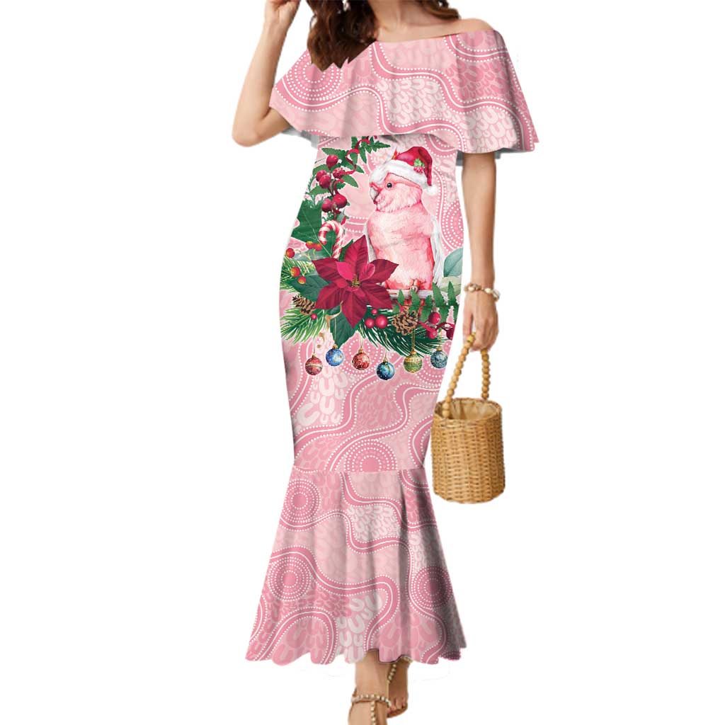 Watercolor Pink Galah Flowers Family Matching Mermaid Dress and Hawaiian Shirt Australia Christmas Vibes - Aussie Hoodie