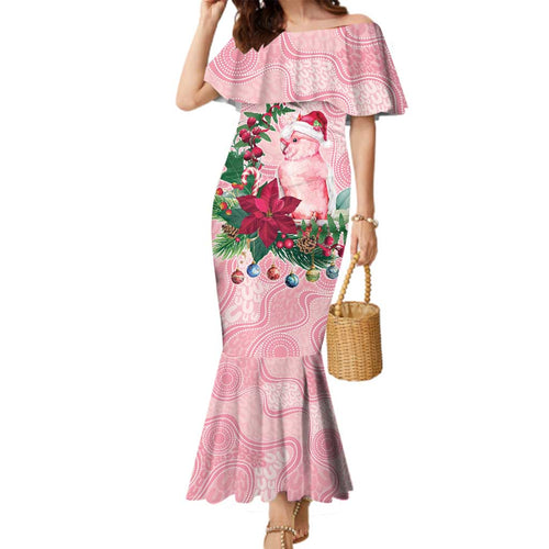 Watercolor Pink Galah Flowers Family Matching Mermaid Dress and Hawaiian Shirt Australia Christmas Vibes - Aussie Hoodie