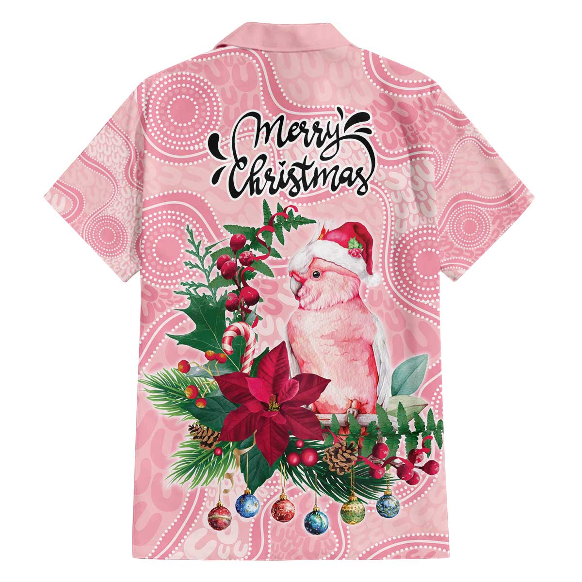 Watercolor Pink Galah Flowers Family Matching Off The Shoulder Long Sleeve Dress and Hawaiian Shirt Australia Christmas Vibes - Aussie Hoodie