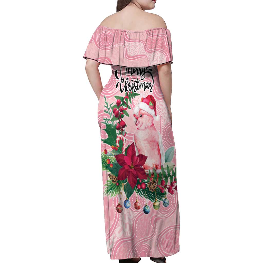 Watercolor Pink Galah Flowers Family Matching Off Shoulder Maxi Dress and Hawaiian Shirt Australia Christmas Vibes - Aussie Hoodie