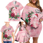 Watercolor Pink Galah Flowers Family Matching Off Shoulder Short Dress and Hawaiian Shirt Australia Christmas Vibes - Aussie Hoodie