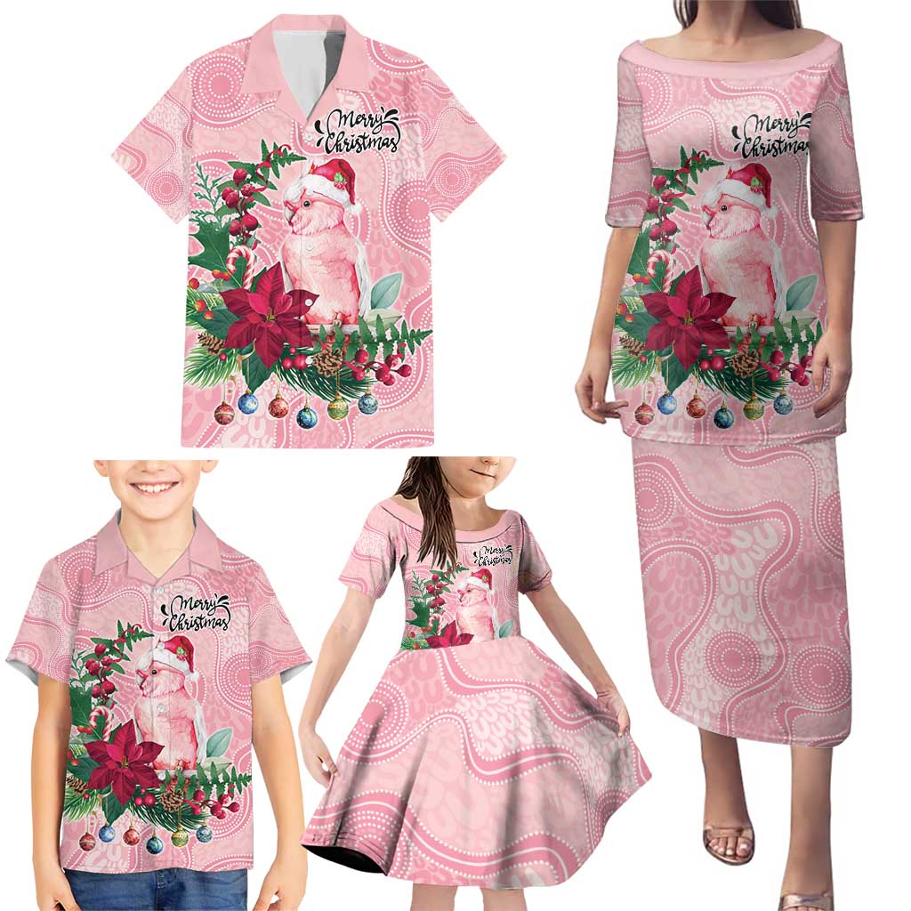 Watercolor Pink Galah Flowers Family Matching Puletasi and Hawaiian Shirt Australia Christmas Vibes - Aussie Hoodie