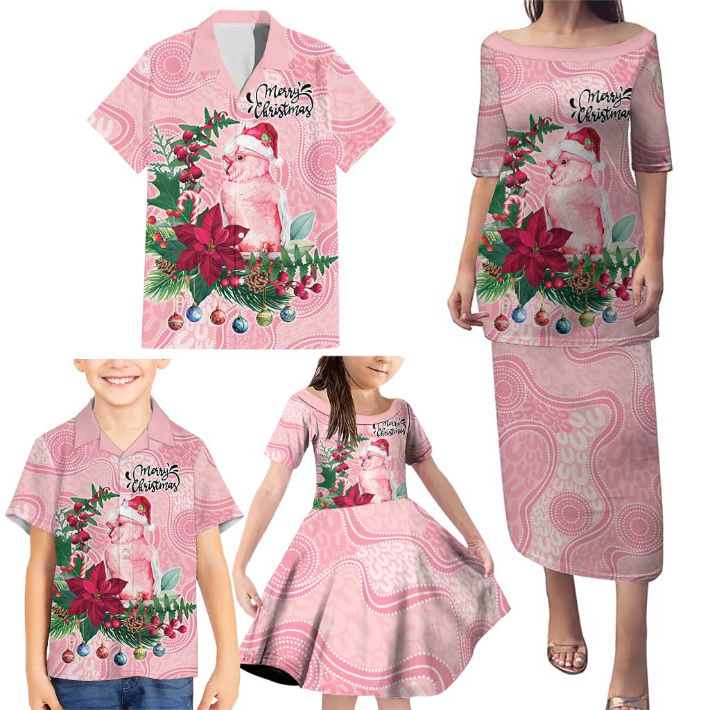 Watercolor Pink Galah Flowers Family Matching Puletasi and Hawaiian Shirt Australia Christmas Vibes - Aussie Hoodie
