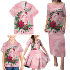 Watercolor Pink Galah Flowers Family Matching Puletasi and Hawaiian Shirt Australia Christmas Vibes - Aussie Hoodie