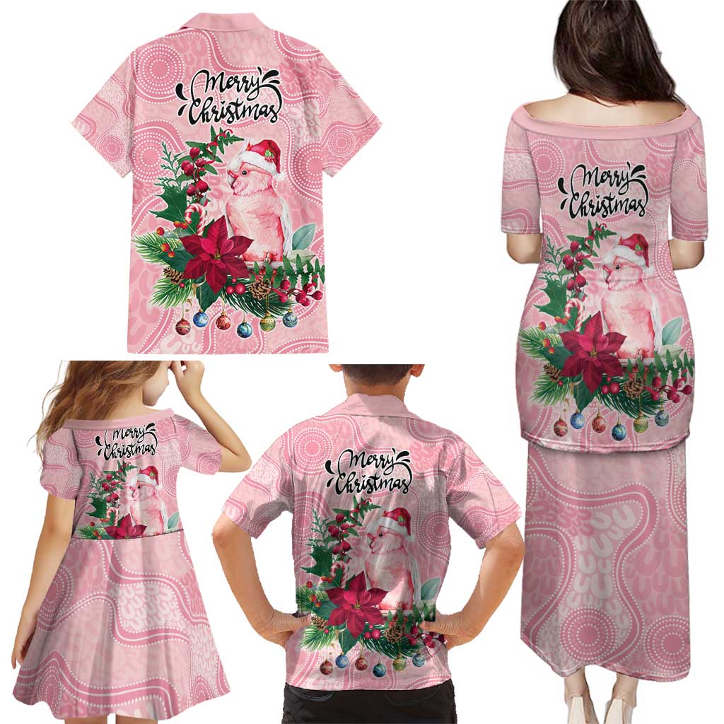 Watercolor Pink Galah Flowers Family Matching Puletasi and Hawaiian Shirt Australia Christmas Vibes - Aussie Hoodie