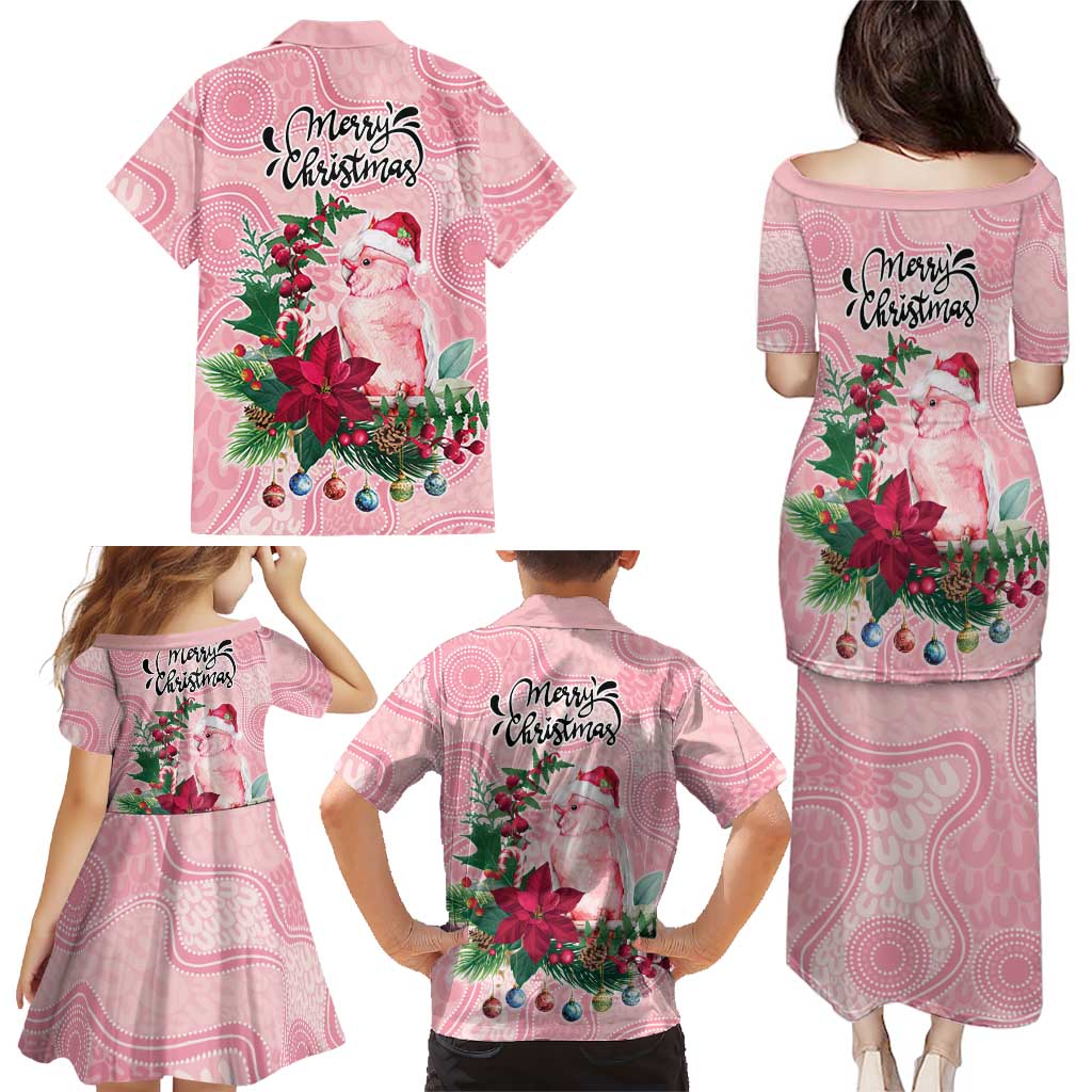 Watercolor Pink Galah Flowers Family Matching Puletasi and Hawaiian Shirt Australia Christmas Vibes - Aussie Hoodie