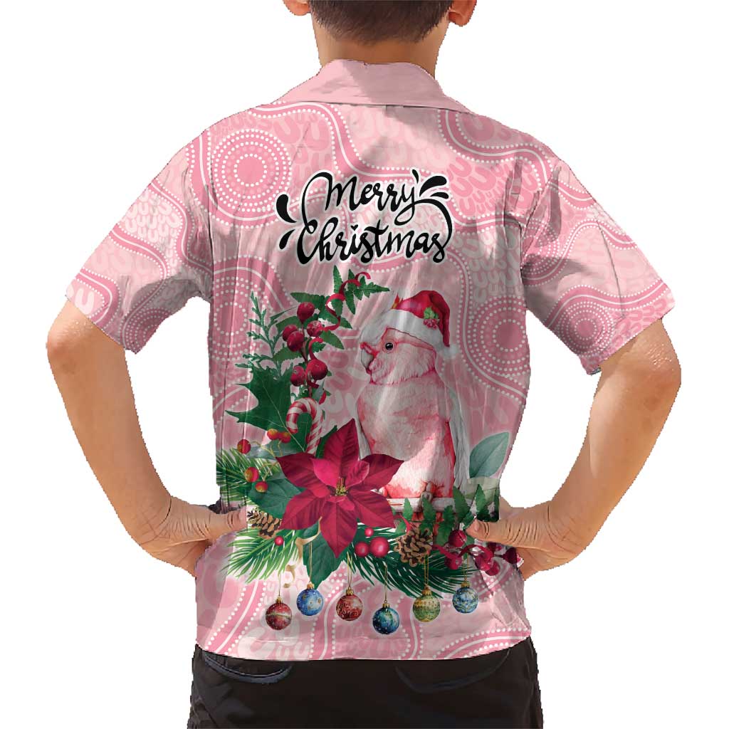 Watercolor Pink Galah Flowers Family Matching Short Sleeve Bodycon Dress and Hawaiian Shirt Australia Christmas Vibes - Aussie Hoodie