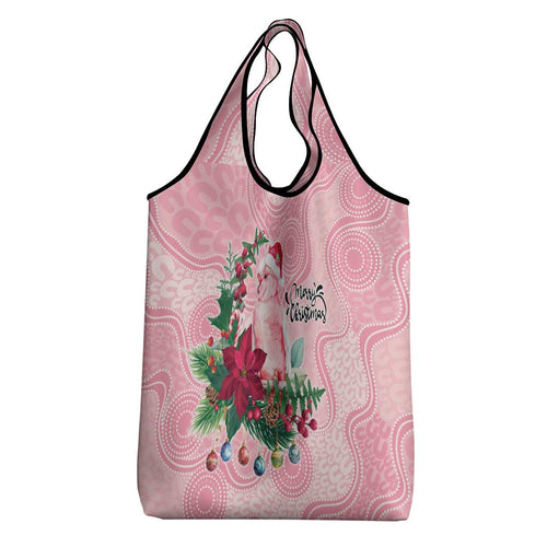 Watercolor Pink Galah Flowers Grocery Bag Australia Christmas Vibes - Aussie Hoodie