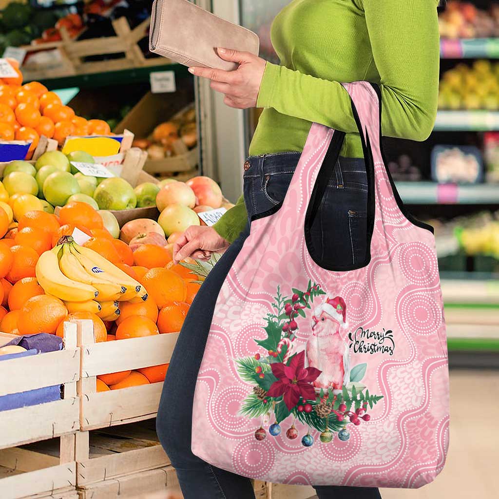 Watercolor Pink Galah Flowers Grocery Bag Australia Christmas Vibes - Aussie Hoodie