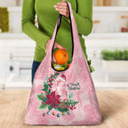 Watercolor Pink Galah Flowers Grocery Bag Australia Christmas Vibes - Aussie Hoodie