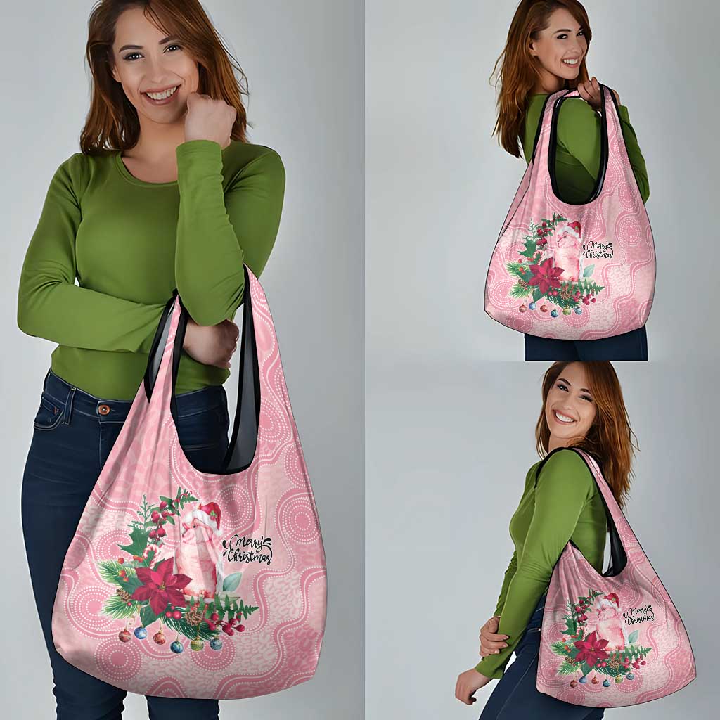 Watercolor Pink Galah Flowers Grocery Bag Australia Christmas Vibes - Aussie Hoodie
